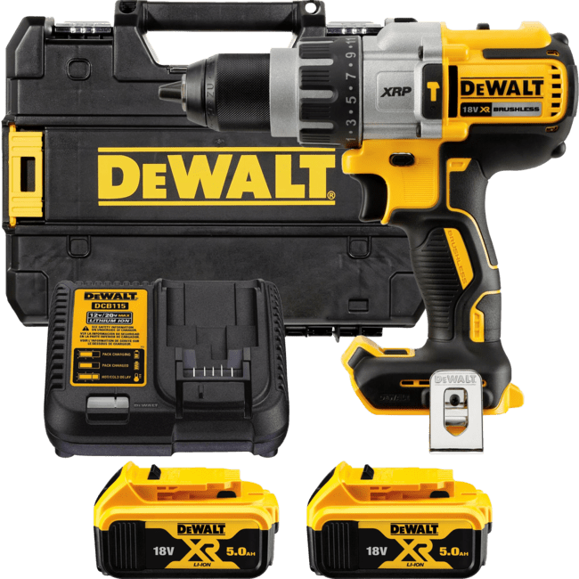 DEWALT 18V XR XRP Aku vŕtačka s príklepom, 2x 5,0 Ah DCD996P2-QW