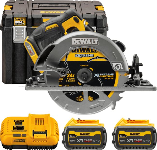 DEWALT 54V XR FLEXVOLT™ Aku kotúčová píla 190 x 30 mm, 2x 6,0 Ah DCS579T2-QW