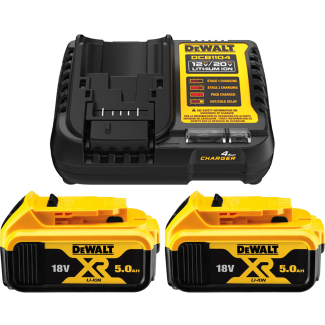 DEWALT 18V XR XR nabíjačka + akumulátor , 2x 5,0 Ah 18V DCB1104P2-QW