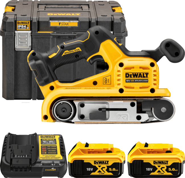 DEWALT 18V XR Aku pásová brúska, 2x 5,0 Ah DCW220P2-QW