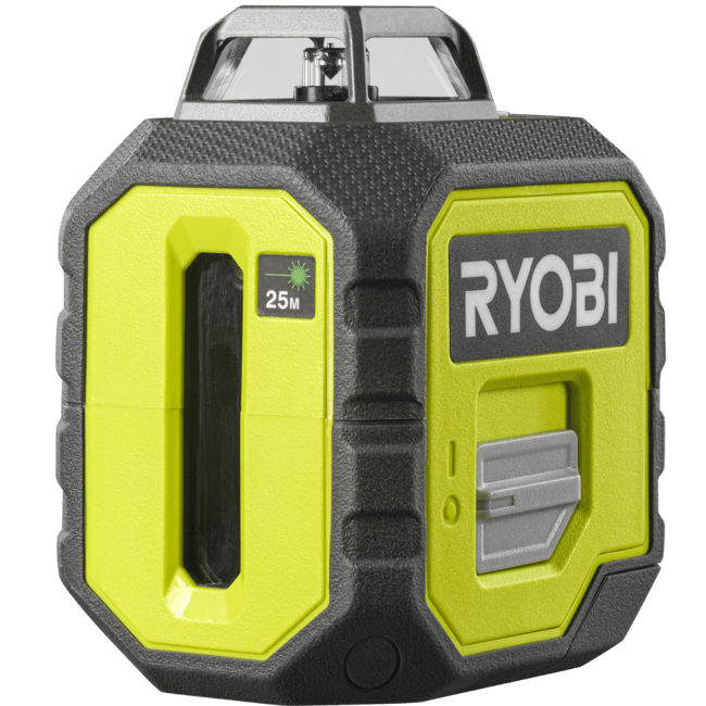 RYOBI Set krížový líniový laser 360° - zelený a teleskopický držiak RB360GLL-K