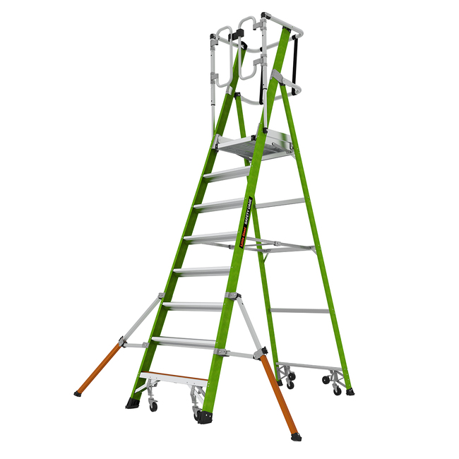 LittleGiant Sklolaminátový plošinový rebrík SAFETY CAGE 2.0™, 1 x 8