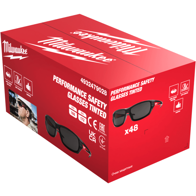 MILWAUKEE PERFORMANCE ochranné okuliare s tmavým sklom