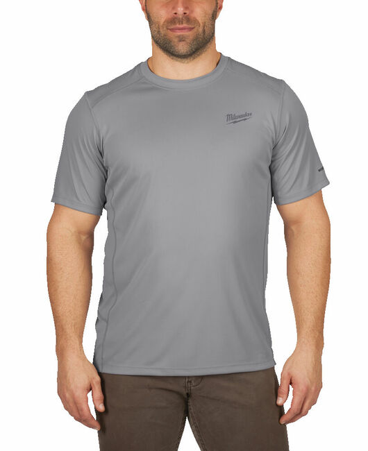 MILWAUKEE ľahké univerzálne tričko s krátkym rukávom WORKSKIN™ - šedé - XL