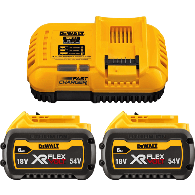 DEWALT 18V, 54V XR FLEXVOLT™ XR Nabíjačka a akumulátor, 2x 6,0 Ah FLEXVOLT™ DCB118T2-QW