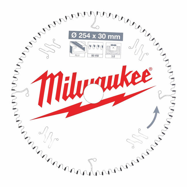 MILWAUKEE Pílový kotúč hliník 254X30X3.0X80TF NEG.