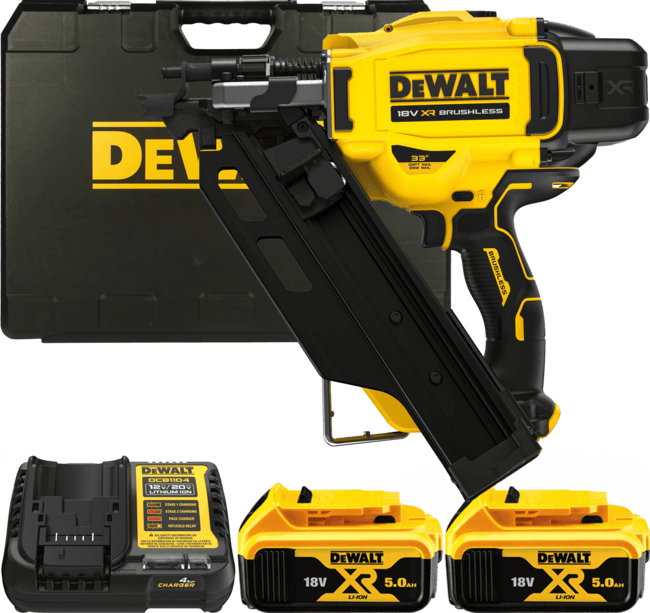 DEWALT 18V XR Aku tesárska klincovačka 50-90 mm, 2x 5,0 Ah DCN930P2-QW