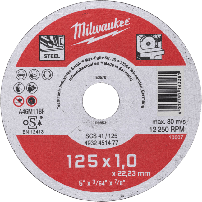 MILWAUKEE Rezný kotúč Contractor SCS 41/125 × 1 mm