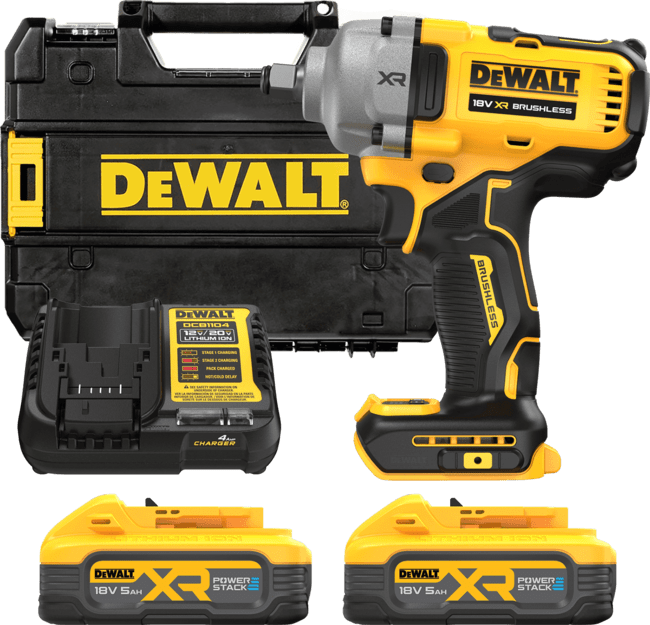 DEWALT 18V XR 1/2” Aku rázový uťahovák s poistným krúžkom, 2x 5,0 Ah POWERSTACK™ DCF891H2T-QW