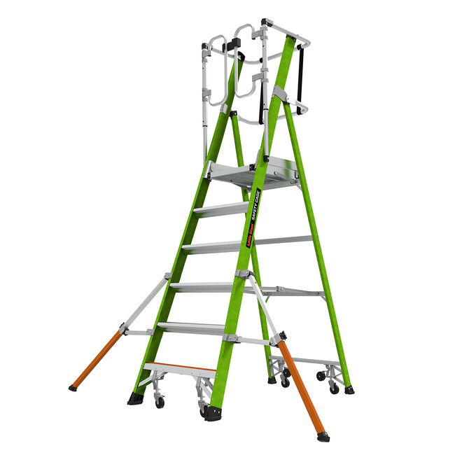 LittleGiant Sklolaminátový plošinový rebrík SAFETY CAGE 2.0™, 1 x 6