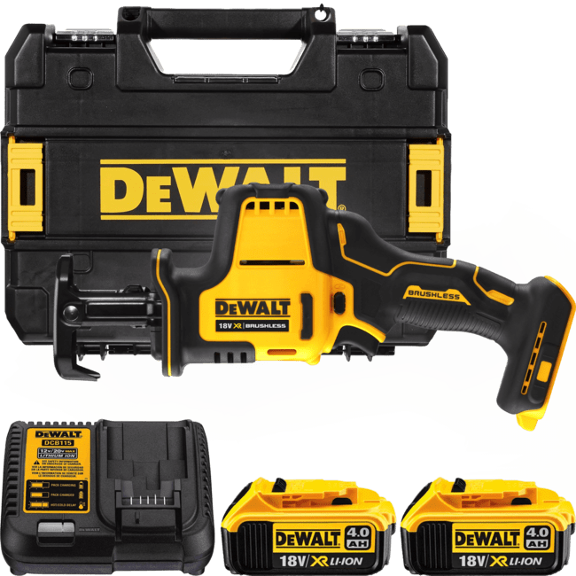 DEWALT 18V XR Aku kompaktná chvostová píla, 2x 4,0 Ah DCS369M2-QW