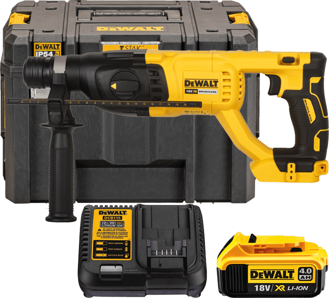 DEWALT 18V XR SDS-Plus 2,6 J aku kombinované kladivo, 1x 4,0 Ah DCH133M1-QW