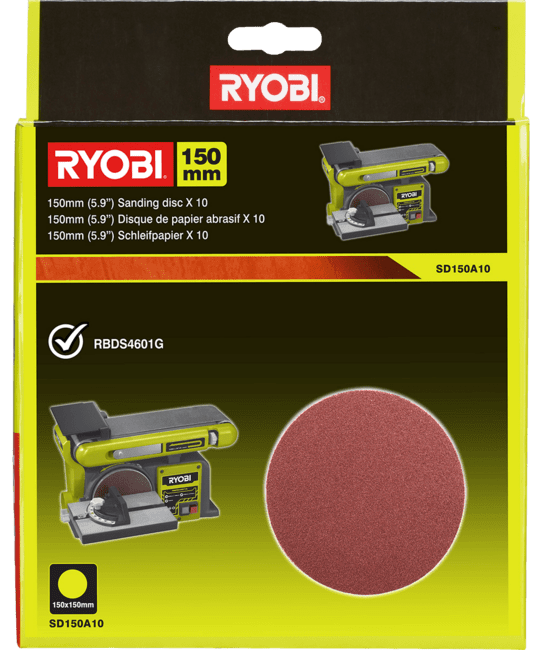 RYOBI Brúsne kotúče 150 mm do stacionárnej brúsky, zrnitosť 80 - 10 ks SD150A10