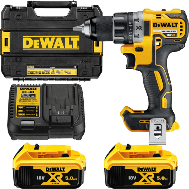 DEWALT 18V XR Aku vŕtačka bez príklepu, 2x 5,0 Ah DCD791P2-QW