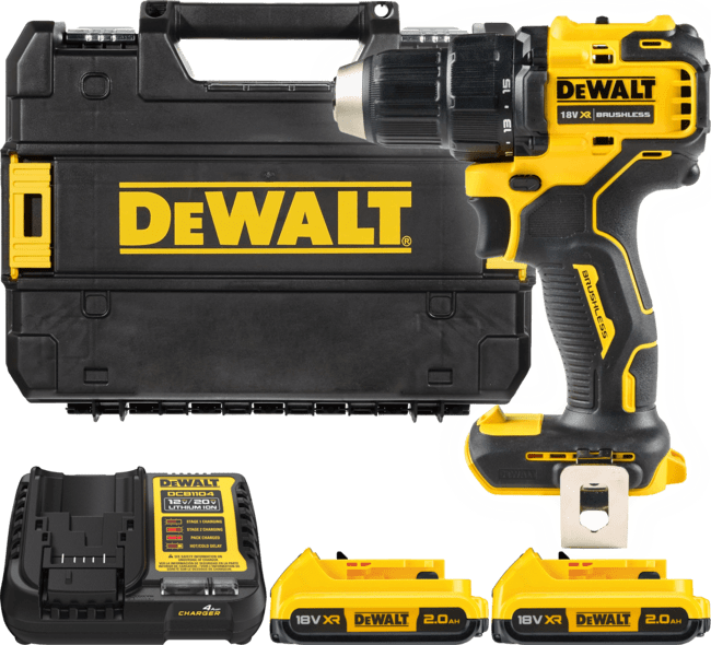 DEWALT 18V XR Aku vŕtačka bez príklepu, 2x 2,0 Ah DCD708D2T-QW