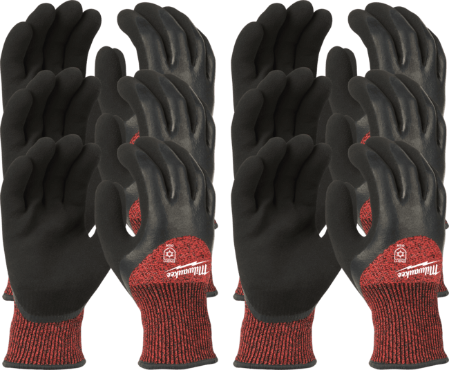 MILWAUKEE 12(pár) x Zimné rukavice odolné proti prerezaniu Stupeň 3 S/7