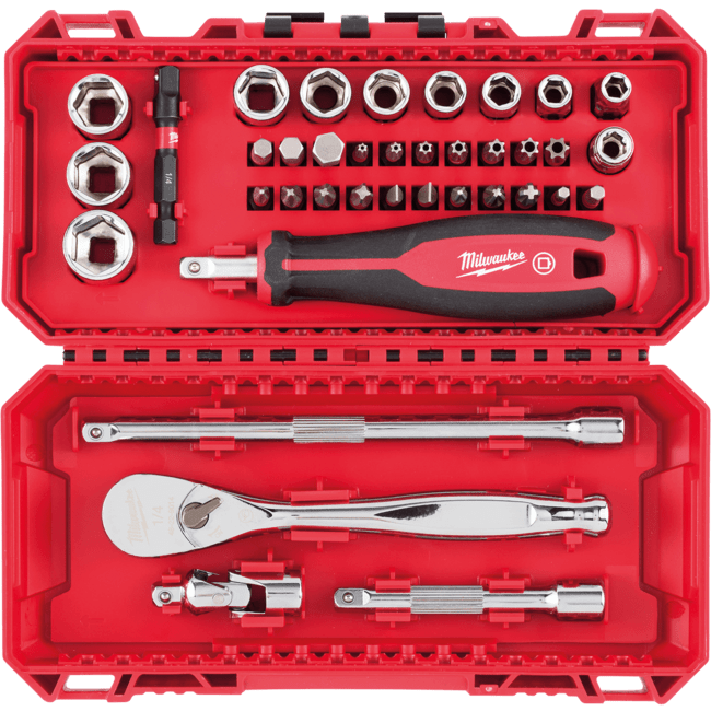 MILWAUKEE Sada 1/4&quot; račne a nástrčných kľúčov 38 ks