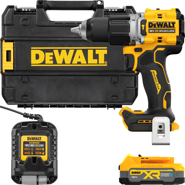 DEWALT 18V XR Aku vŕtačka s príklepom, 1x 1,7 Ah POWERSTACK™ DCD805E1T-QW