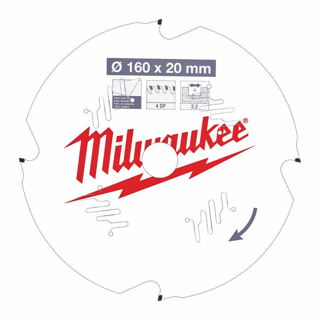 MILWAUKEE Pílový kotúč vláknitý cement 160X20X2.2X4D
