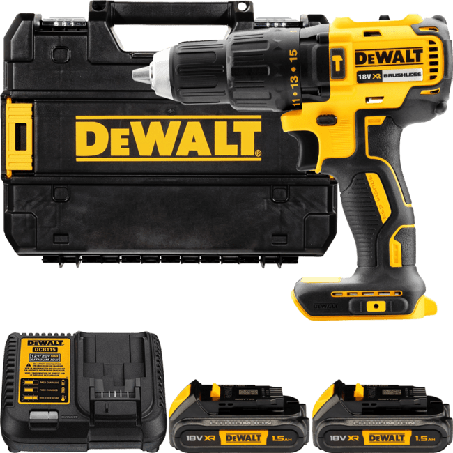 DEWALT 18V XR Aku príklepová vŕtačka, 2x 1,5 Ah DCD778S2T-QW