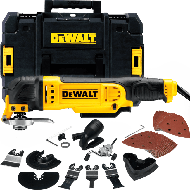 DEWALT Elektrická oscilačná brúska + sada príslušenstva, 300 W DWE315KT-QS