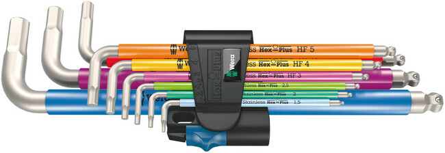 WERA Sada nerezových imbusových kľúčov Hex-Plus Multicolour HF Stainless 1, 9 dielna