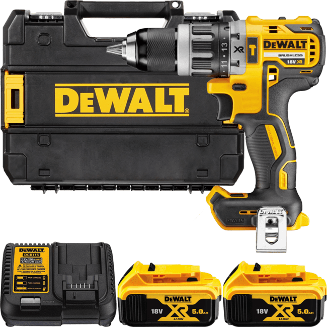 DEWALT 18V XR Aku vŕtačka s príklepom, 2x 5,0 Ah DCD796P2-QW