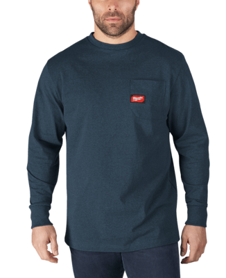 Heavy-Duty™ Pracovné tričko, dlhý rukáv "L"- modrá WTLSBLUII