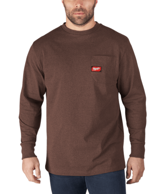 Heavy-Duty™ Pracovné tričko, dlhý rukáv "L"- hnedá WTLSBRII