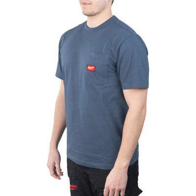 Heavy-Duty™ Pracovné tričko, krátky rukáv "XL"- modrá WTSSBLU