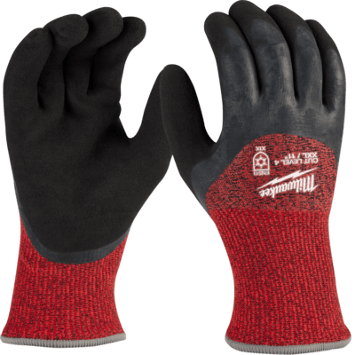 Zimné rukavice odolné proti prerezaniu D - 8/M - 12ks